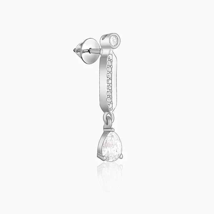 Zircon Silver Night Earrings - Image 4