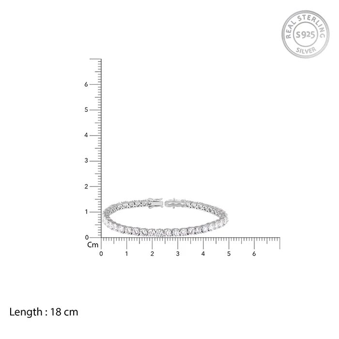 Silver Sparkly Elegant Tennis Bracelet - Image 5